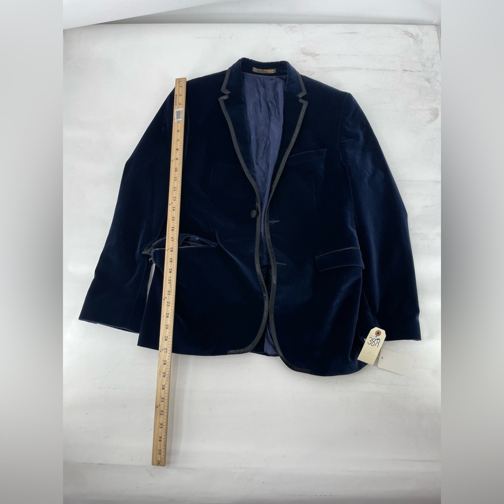 Navy Velvet Men's Blazer - Picture 4 of 8